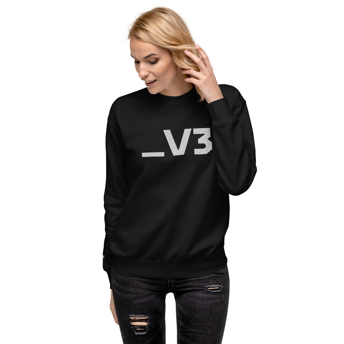 _V3 Large Embroidery Unisex Premium Sweatshirt